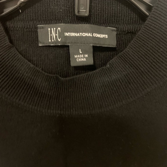 I.N.Cinternational concept black sheer long sleeve mini dress gold button pocket - Picture 6 of 6